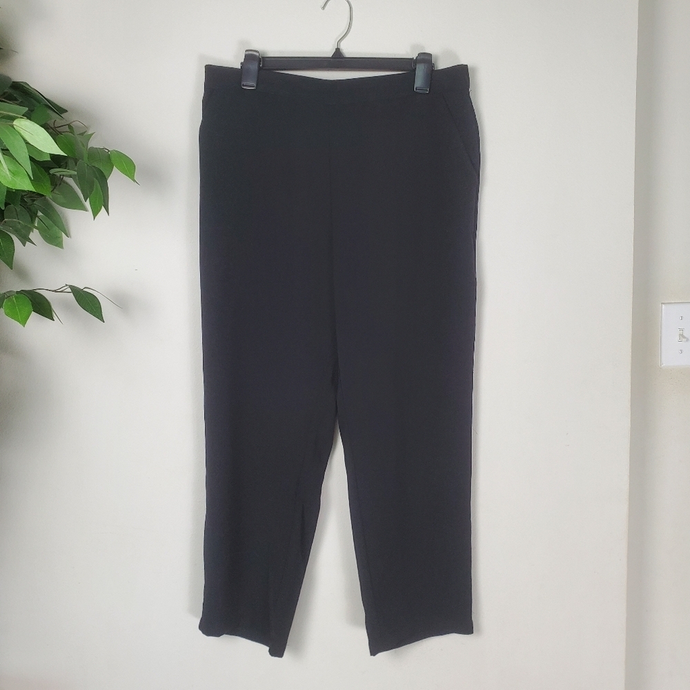 14th and Union Black Slack Pants Women's Large Stretch Waist